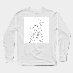 horse elephant wolf sketch Long Sleeve T-Shirt